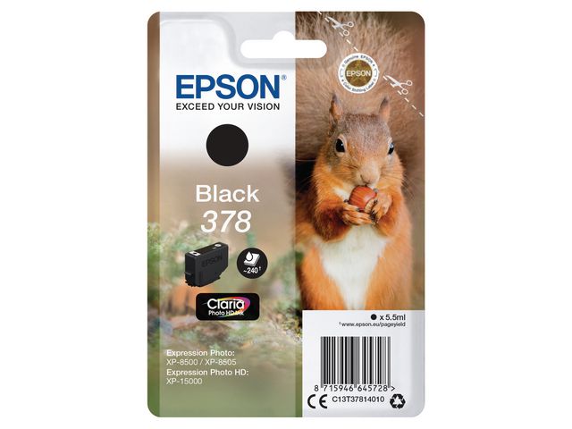 Epson Bläckpatron C13T37814010 Svart, st