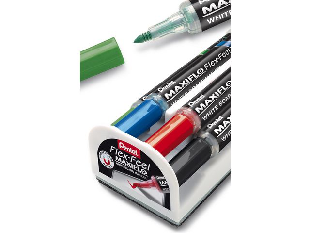 Pentel Whiteboardtorkare Flex inkl 4 pennor, st