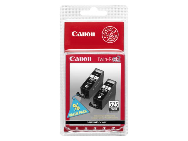 Canon Bläckpatron, PIXMA PGI-525 PGBK, 4529B010, svart, dubbelförpackning, fp om 2 st