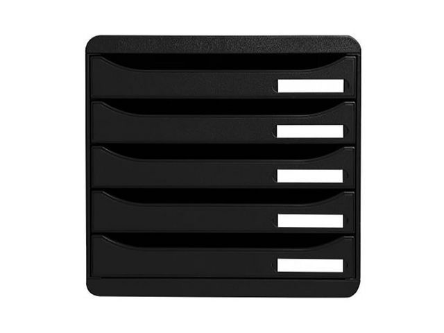 Exacompta BIG-BOX PLUS, klassiskt lådset, 5 utdragslådor, 271 x 278 x 347 mm, svart, st