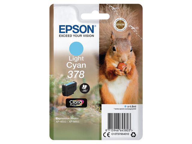 Epson Bläckpatron C13T37854010 Ljus Cyan, st