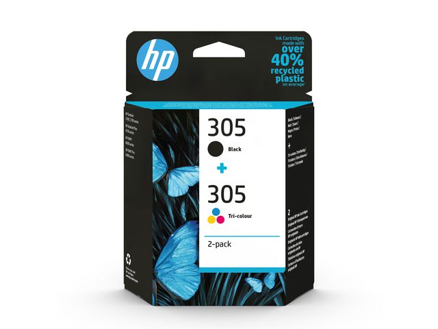 HP Bläckpatron 305 svart+färg, fp om 2 st