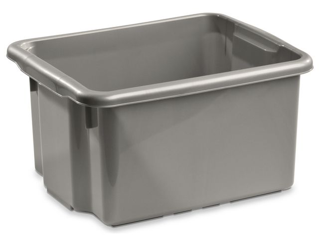 Förvaringslåda 15L, silver, st