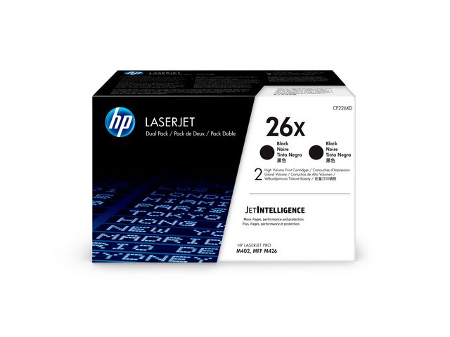 HP Toner CF226XD 26X 18K Svart 2/FP, fp om 2 st