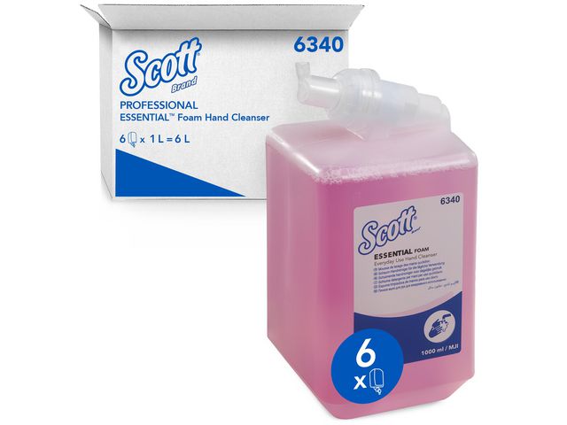 Scott® Skumtvål Essential rosa 1l, krt. om 6 l