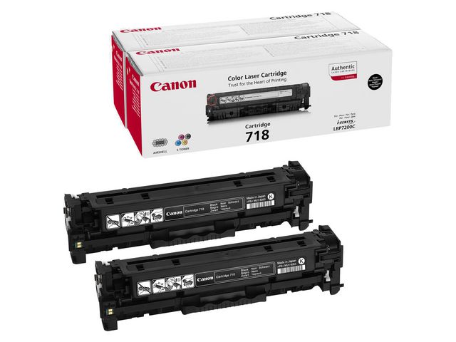 Canon Toner, 718, svart, 2662B005, fp om 2 st