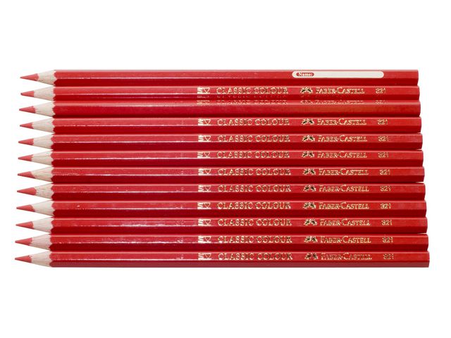 Faber-Castell Färgpenna, Classic, sexkantig pennkropp, röd, fp om 12 st