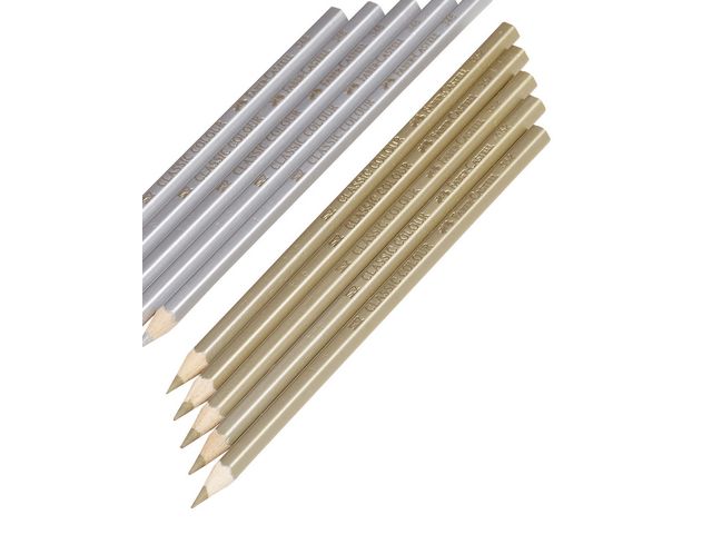 Faber-Castell Färgpenna, Classic, triangelformad pennkropp, guld, fp om 5 st
