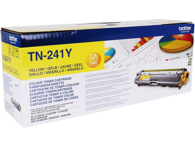 Brother Toner, TN-241 Y, TN-241Y, gul, singelförpackning, st