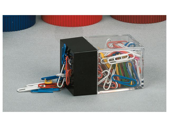 Gemhållare, magnetisk, genomskinlig plast, 70 x 42 x 42 mm, svart, st
