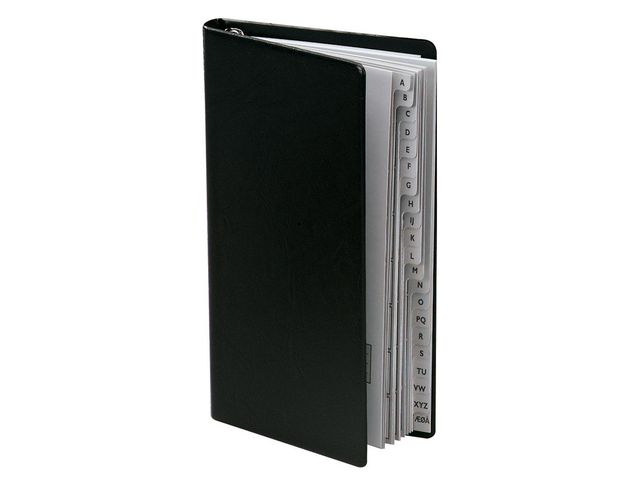 Vadderad telefonbok, alfabetiskt index, 215 x 130 mm, svart, st