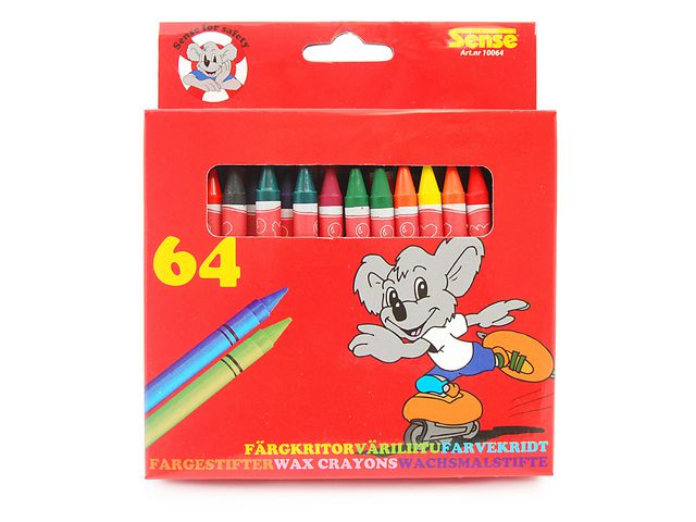 Sense Vaxkritor, rita och måla, 3+ år, säkra att använda, blandade, fp om 64 st