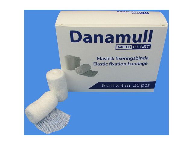 MEDIPLAST Fixeringsbandage, viskos/polyamid, 12 cm x 4 m, vit, fp om 20 st