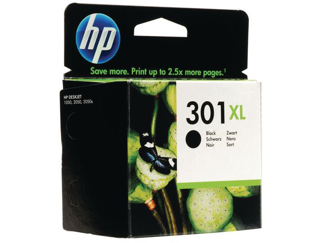 HP Bläckpatron, 301XL, CH563EE, svart, singelförpackning, hög kapacitet, st