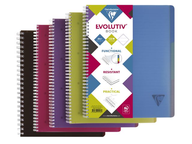 Clairefontaine Ant.block A4+ 3-flik sort, st