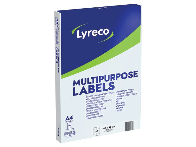 Lyreco Etikett 57x105mm, fp om 1000 st