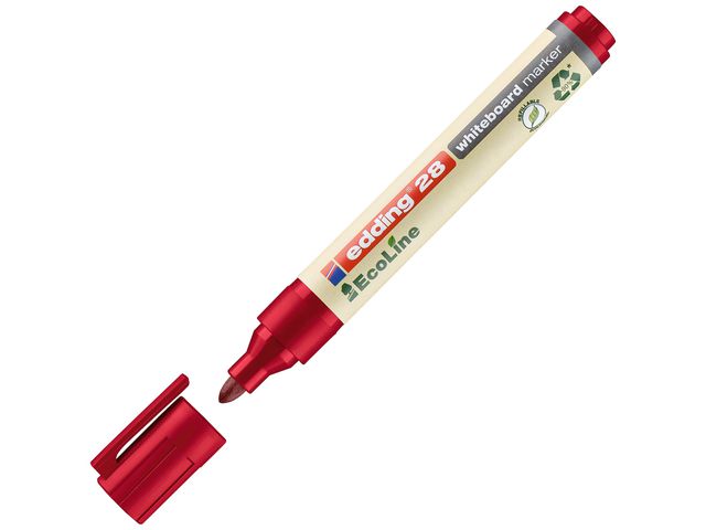 edding Whiteboardpenna, 28 EcoLine, 1,5–3 mm linjebredd, röd, st