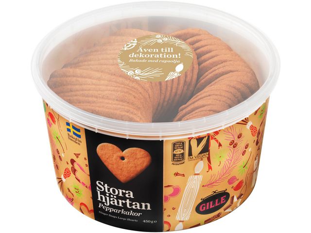 GILLE Pepparkakor Stora Hjärtan 450g, fp om 450 g