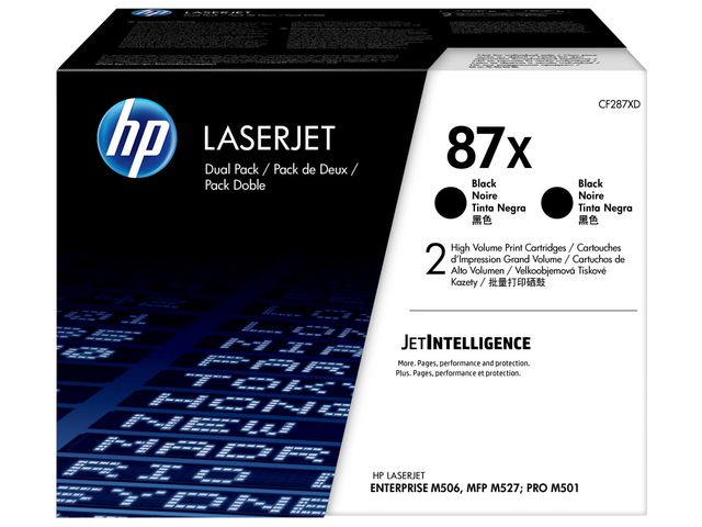HP Toner CF287XD 87X 36K Svart 2/FP, fp om 2 st