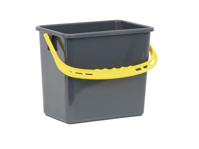 Hygienteknik Hink Grå, gult handtag 6l, st
