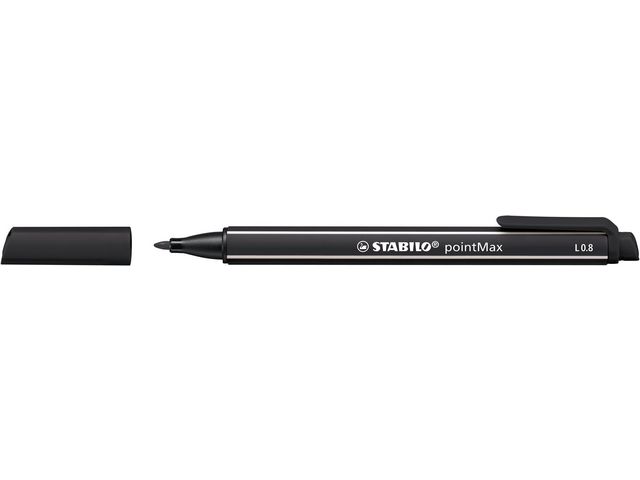 STABILO Fineliner PointMAX, nylonspets, svart, st