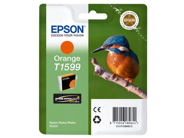 Epson Bläckpatron, T1599, UltraChrome, orange, singelförpackning, C13T15994010, st