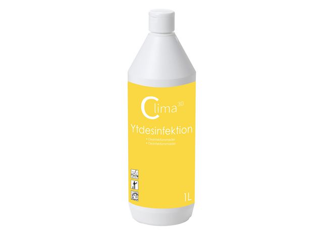 CLIMA30 Ytdesinfektion oparfymerad 1L, flaska om 1 l