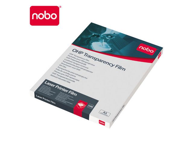 Nobo Transparent laserfilm, A4, 210 x 297 mm, genomskinlig, fp om 50 st