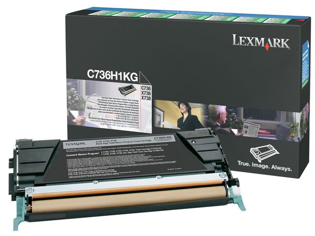 Lexmark Toner, hög kapacitet, svart, singelförpackning, C736H1KG, st