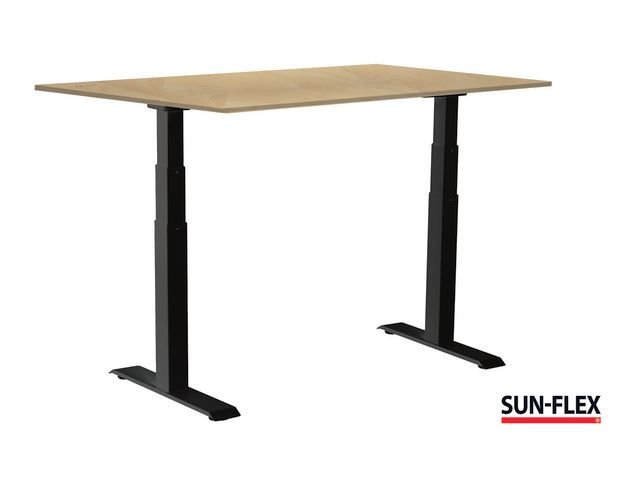 SUN-FLEX® Bord VI höj/sänk 160x80 svart/björk, st