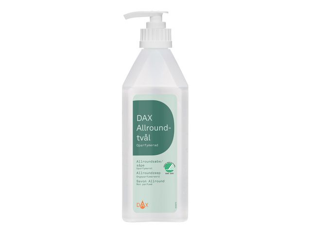 DAX Flytande krämtvål, allround, oparfymerad, pumpflaska 600ml, flaska om 600 ml
