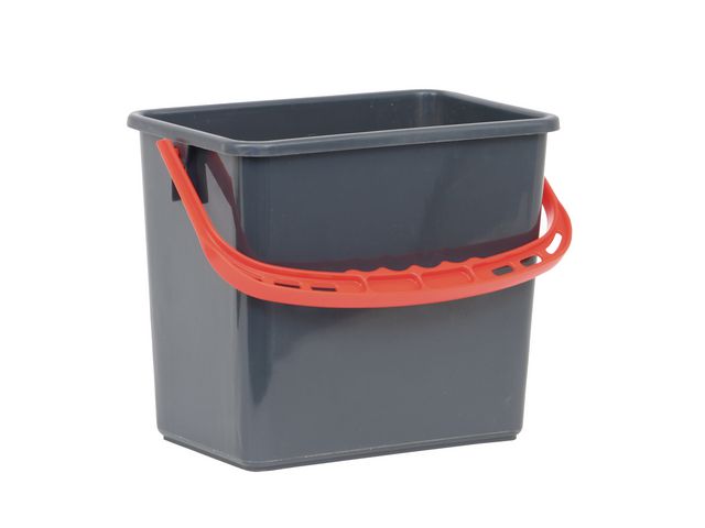 Hygienteknik Hink Grå, rött handtag 6l, st