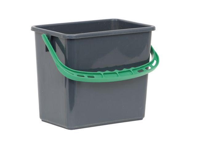 Hygienteknik Hink Grå, grönt handtag 6l, st