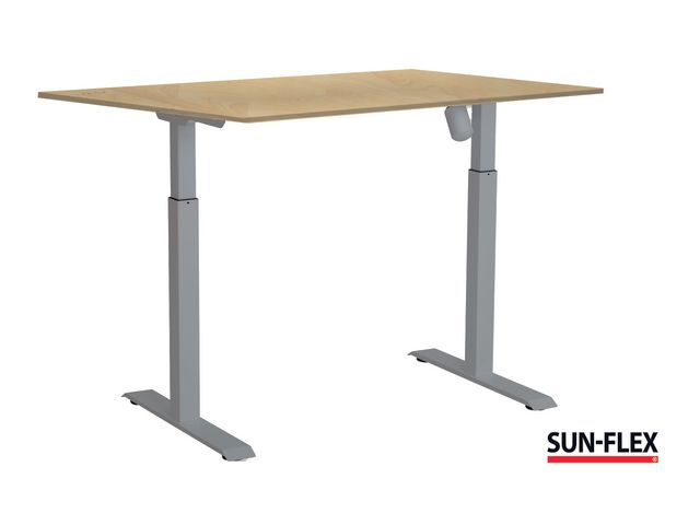 SUN-FLEX® Bord I höj/sänk 140x80 grå/björk, st