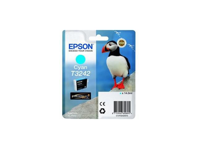 Epson Bläckpatron, T3242, UltraChrome, cyan, C13T32424010, st