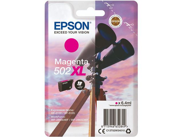 Epson Bläckpatron C13T02W34010 T502XL Magenta, kort 1 st