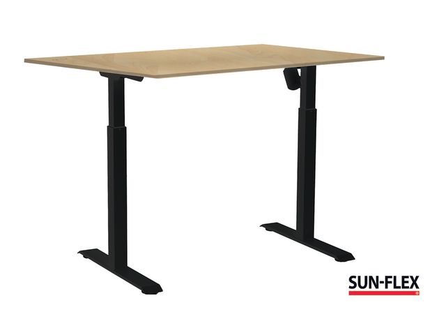 SUN-FLEX® Bord II höj/sänk 120x80 svart/björk, st