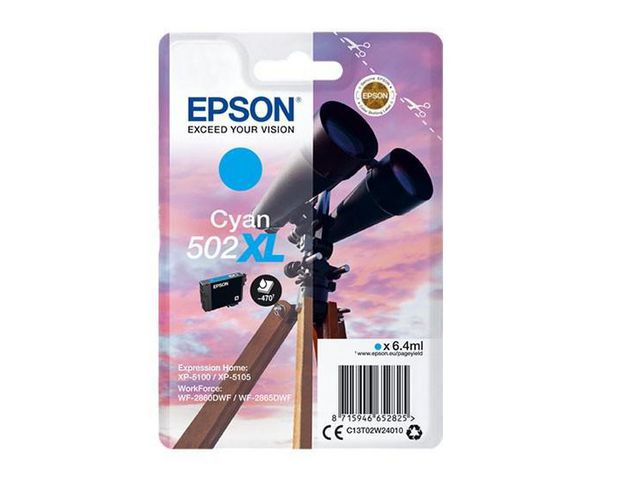 Epson Bläckpatron C13T02W24010 T502XL Cyan, kort 1 st