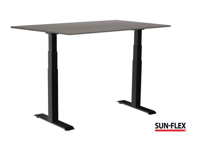 SUN-FLEX® Bord VI höj/sänk 120x80 svart/grå, st