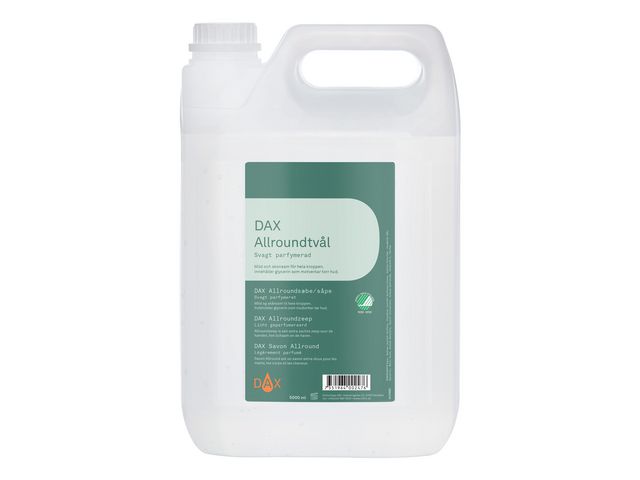 DAX Flytande krämtvål, allround, parfymerad, dunk, 5l, flaska om 5 l