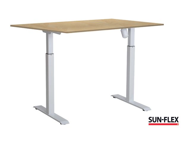 SUN-FLEX® Bord VI höj/sänk 140x80 vit/björk, st