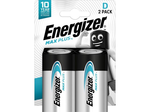 Energizer Batteri Max Plus D, fp om 2 st