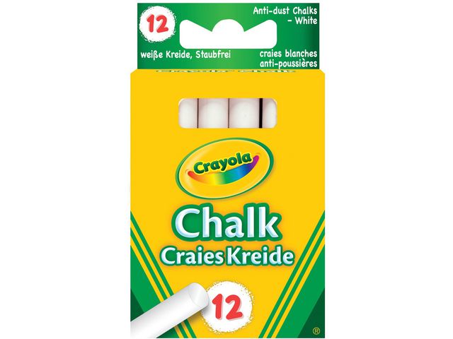 CRAYOLA Tavelkrita vit, fp om 12 set