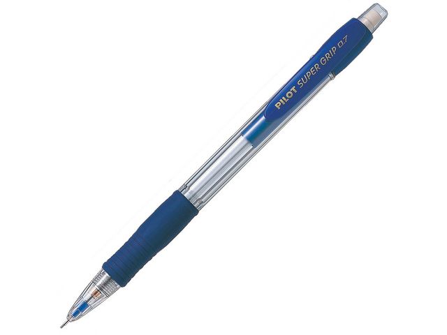 Pilot Stiftpenna, Super Grip, 0,7 mm HB-stift, pennkropp med greppzon, Blå, st