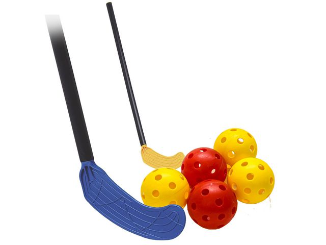 Innebandy 10st klubbor 5 bollar, fp om 2 st