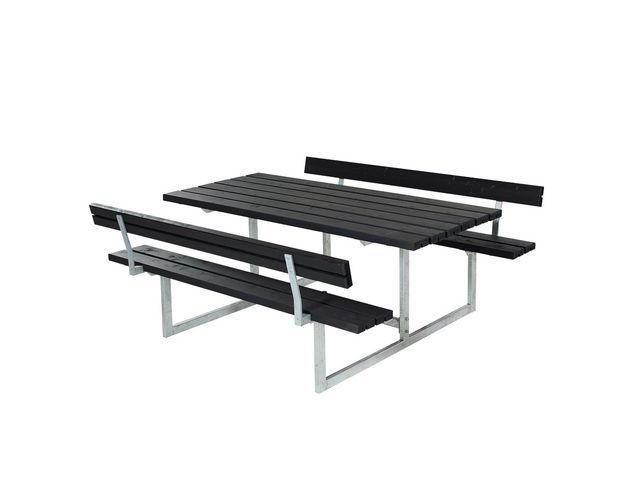 Bänkset Basic m/2 ryggstöd svart, st