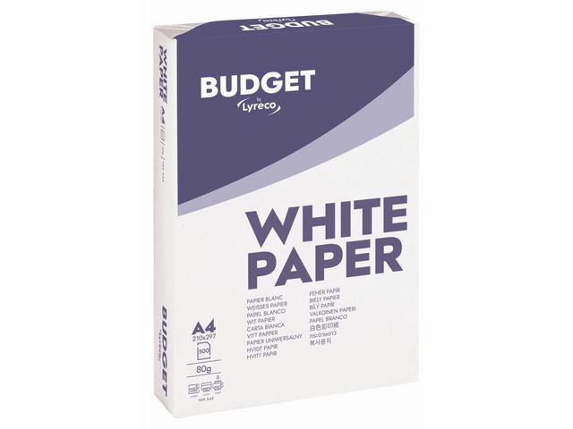 Lyreco BUDGET Kopieringspapper Budget A4 80g ohålat, bunt om 500 blad