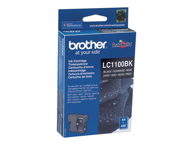 Brother Bläckpatron LC1100 BK, LC-1100BK, Innobella™-bläck, svart, singelförpackning, st
