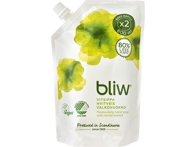 BLIW Tvål Vitsippa refill 600ml, flaska om 600 ml