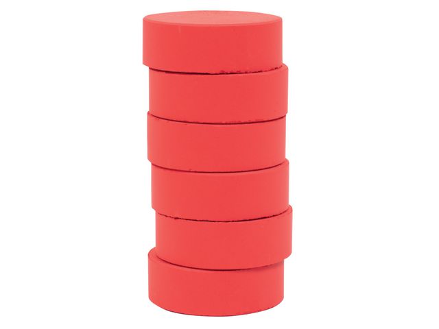 PLAYBOX Färgpuckar 57mm, röd 6/fp, fp om 6 st